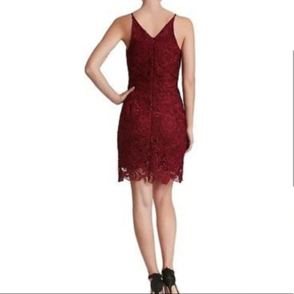 Dress The‎ Population Red Berry Lace Mini Dress S - Picture 15 of 16